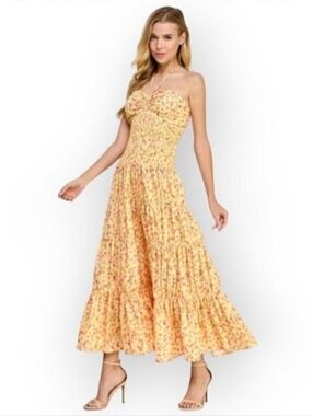 Koko + Mason 🌿 Floral Tiered Cotton Maxi Dress 🌸 Small Nordstrom Summer Chic